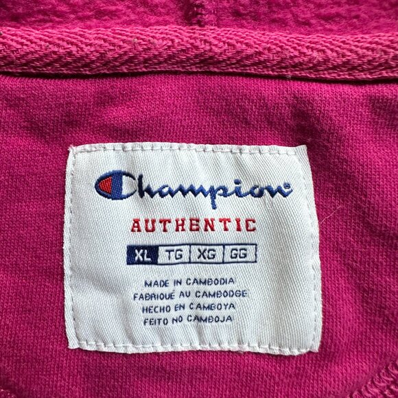 Champion Sweatshirt Womens XL Full Zip Hoodie Pink Long Sleeve Authentic - Picture 4 of 12